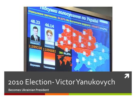  2010 Election- Victor Yanukovych Becomes Ukrainian President.