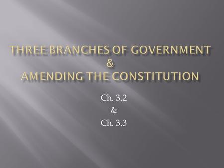 Ch. 3.2 & Ch. 3.3.  THEY MAKE THE LAWS  Expressed powers – powers directly stated in the Constitution  WHERE? Article 1, Section 8  WHY? Because we.