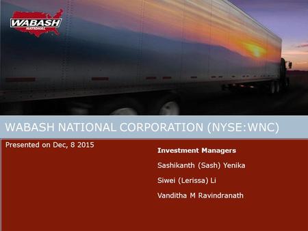 WABASH NATIONAL CORPORATION (NYSE:WNC)