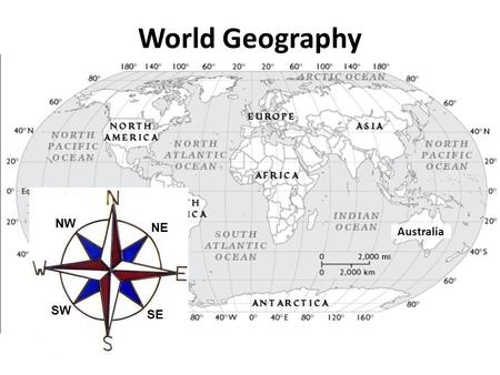 World Geography NW NE Australia SW SE.