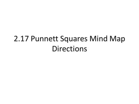 2.17 Punnett Squares Mind Map Directions. Mind Map Draw a mind map (like the one on the following page) of the following terms: Homozygous, Heterozygous,