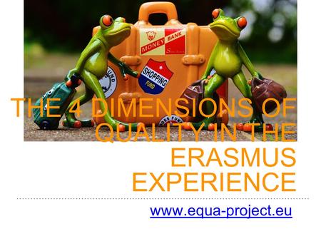 THE 4 DIMENSIONS OF QUALITY IN THE ERASMUS EXPERIENCE www.equa-project.eu.