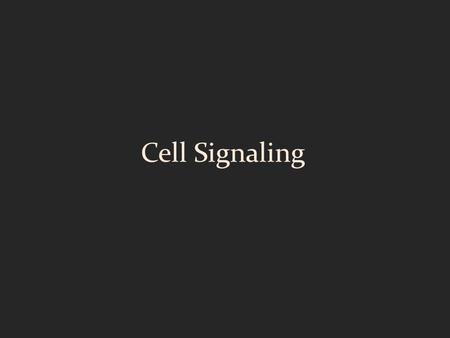 Cell Signaling. I. OVERVIEW Soluble chemical signals sent from one cell to another are essential for communication The cellular recipient of the signal.