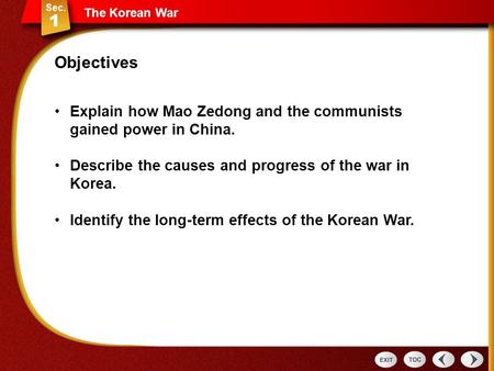 The Korean War Objectives