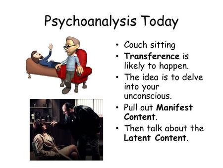Psychoanalysis Today Couch sitting Transference is likely to happen.