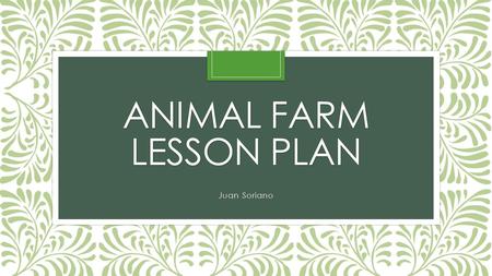 Animal farm lesson plan