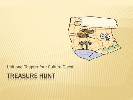 Unit one Chapter four Culture Quest. 1) Where can you find out what page chapter 4 starts on ? We are talking about just chapter 4 – NOT unit four. 2)
