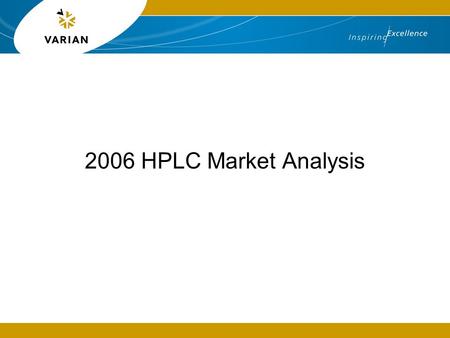 2006 HPLC Market Analysis. 180,000 operating systems worldwide This figure is growing by ~6% every year Total revenue in 2006 was $3225M* To put this.