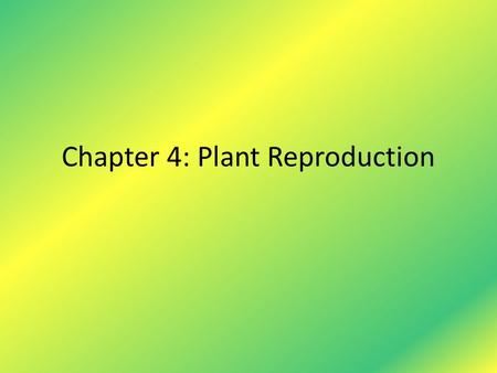 Chapter 4: Plant Reproduction