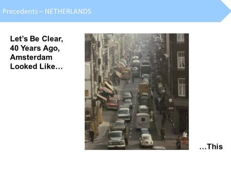 Precedents – NETHERLANDS Let’s Be Clear, 40 Years Ago, Amsterdam Looked Like… …This.