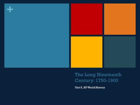 + The Long Nineteenth Century: 1750-1900 Unit 5, AP World History.