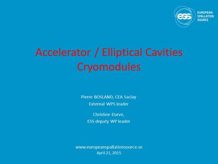 Accelerator / Elliptical Cavities Cryomodules