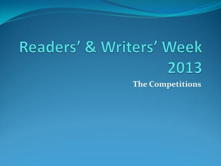 Readers’ & Writers’ Week 2013