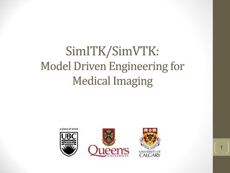 SimITK/SimVTK: Model Driven Engineering for Medical Imaging 1.