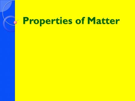 Properties of Matter. Objectives How can properties used to describe matter be classified? Why do all samples of a substance have the same intensive properties?