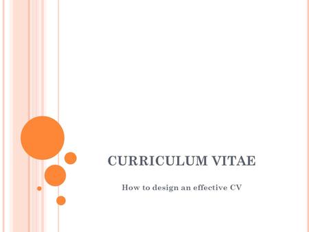 How to design an effective CV