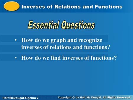 Inverses of Relations and Functions