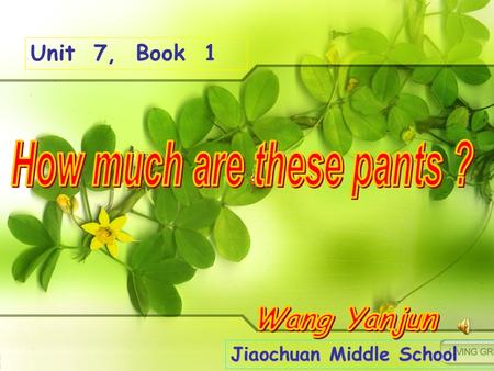 Jiaochuan Middle School Unit 7, Book 1. Tiger Mickey Blue Cat Rabbit Group Choosing （ 组名选择 ）