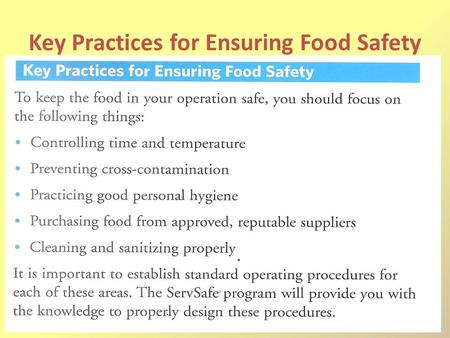 Key Practices for Ensuring Food Safety