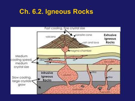 Ch. 6.2. Igneous Rocks.