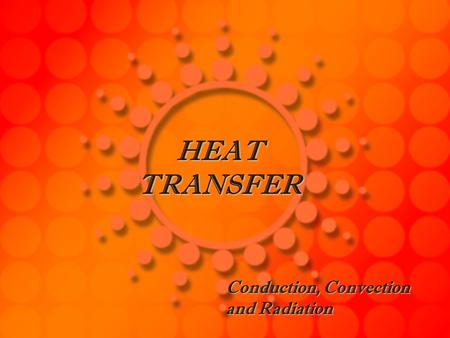 HEAT TRANSFER Conduction, Convection and Radiation.