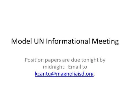 Model UN Informational Meeting