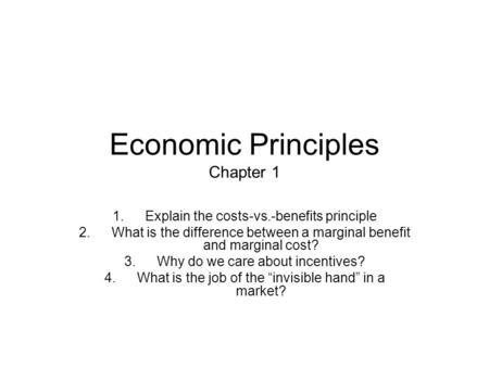 Economic Principles Chapter 1