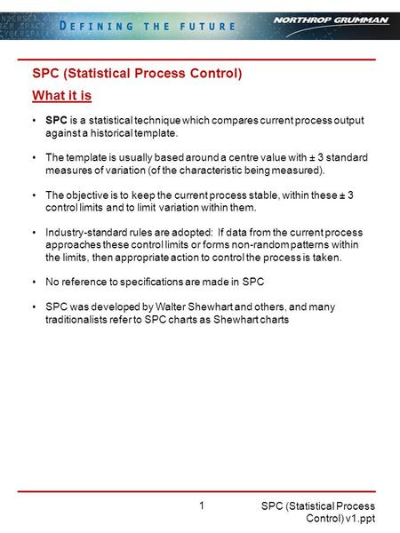 SPC (Statistical Process Control)