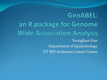 GenABEL: an R package for Genome Wide Association Analysis
