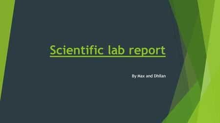 Scientific lab report By Max and Dhilan.