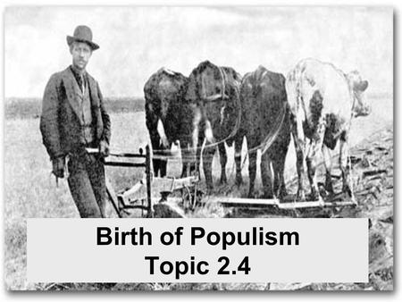 Birth of Populism Topic 2.4. Financial Panic Nationwide economic depression. As the economy worsens, people rush to banks to withdraw money. Banks then.