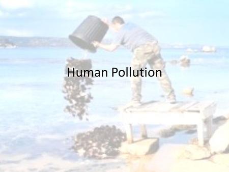 Human Pollution. Acid Rain Human activity contain pollutants – Ex. automobiles Enter atmosphere – Nitrogen and sulphur-containing substances Combine with.