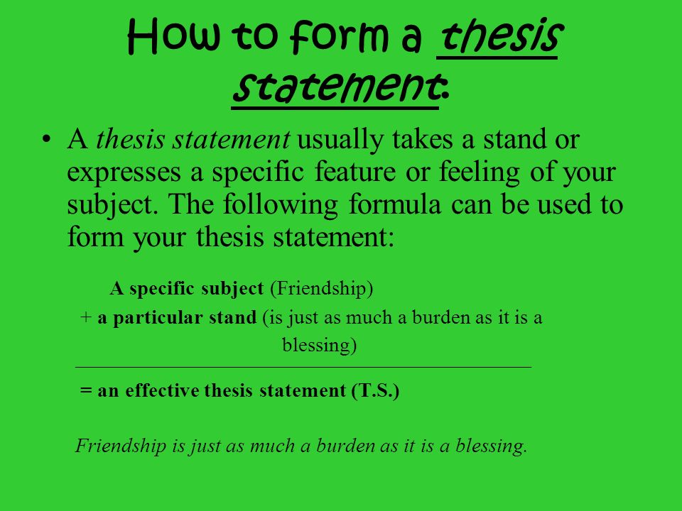 Help making thesis statement