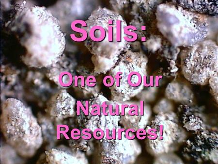 Soils: One of Our Natural Resources!. Some call it dirt…..But it is Soil !!! Soil is made of loose, weathered rock and organic material.