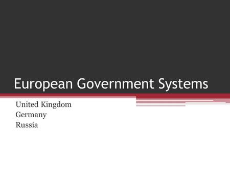 European Government Systems