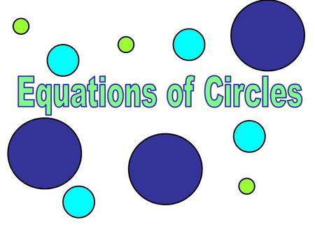 Standard Form of a Circle Center is at (h, k) r is the radius of the circle.