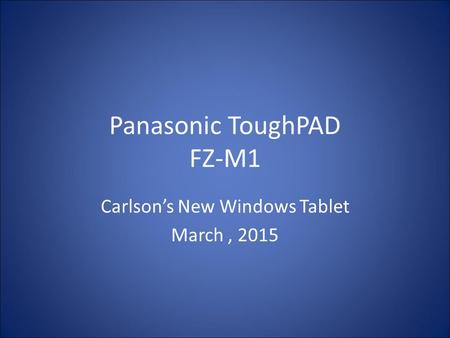 Panasonic ToughPAD FZ-M1