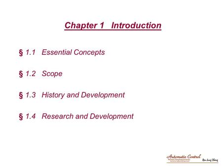 Chapter 1 Introduction § 1.1 Essential Concepts § 1.2 Scope