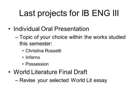 Ib world lit essay