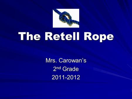 The Retell Rope Mrs. Carowan’s 2 nd Grade 2011-2012.