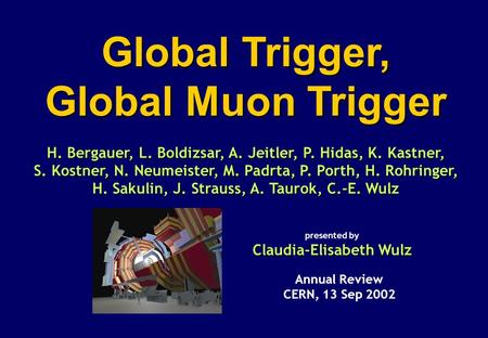 Global Trigger, Global Muon Trigger H. Bergauer, L. Boldizsar, A. Jeitler, P. Hidas, K. Kastner, S. Kostner, N. Neumeister, M. Padrta, P. Porth, H. Rohringer,