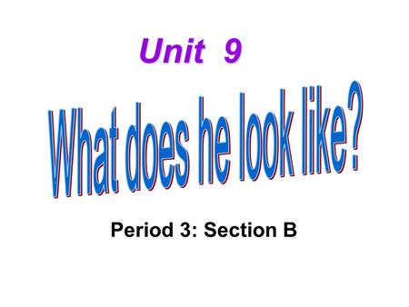 Unit 9 What does he look like? Period 3: Section B.