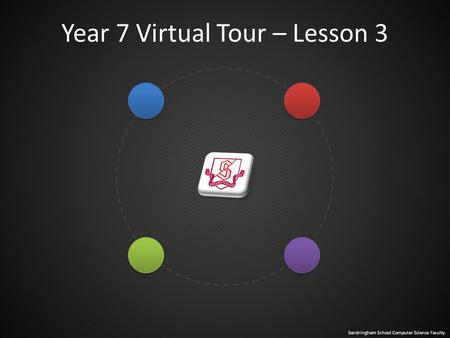 Sandringham School Computer Science Faculty Year 7 Virtual Tour – Lesson 3.