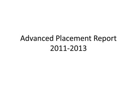 Advanced Placement Report 2011-2013. 2012 Score Distribution National Percentage vs. PAHS ScoreNational PercentagePAHS Percentage 516%35% 420%31% 322%23%