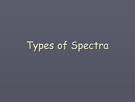 Types of Spectra.