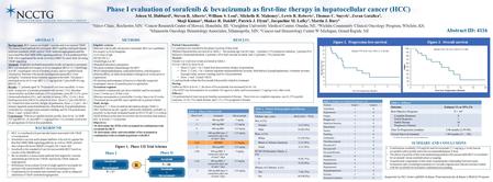 Phase I evaluation of sorafenib & bevacizumab as first-line therapy in hepatocellular cancer (HCC) Joleen M. Hubbard 1, Steven R. Alberts 1, William S.