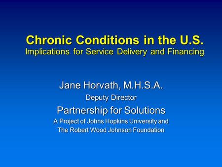 Chronic Conditions in the U.S.