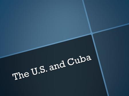 The U.S. and Cuba. 1959 January: Castro takes power Jan. 1959 April: Castro visits U.S. On his U.S. tour he speaks of moderation, but as early as Feb.