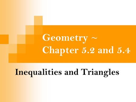 Inequalities and Triangles