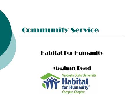Community Service Habitat For Humanity Meghan Reed.